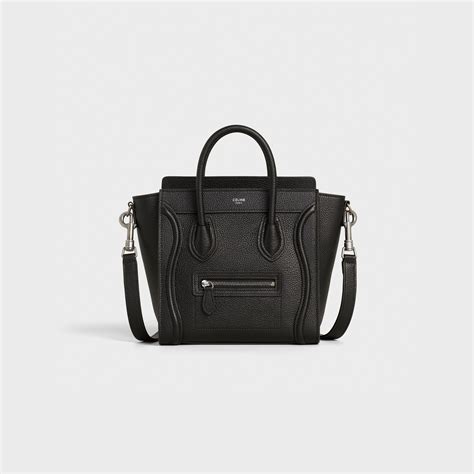 celine luggage nano smooth black leather|celine luggage online shop.